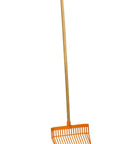 Orange Durable Polycarbonate Pitch Fork With Angled Tines For Less Spill And Mess Stable Grip Built Tough For Farm Garden Tasks