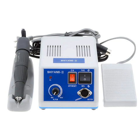 Powerful Workhorse Lab Micro Motor Micromotor 35000 RPM with control unit and handpiece, durable and quiet for precision grinding.
