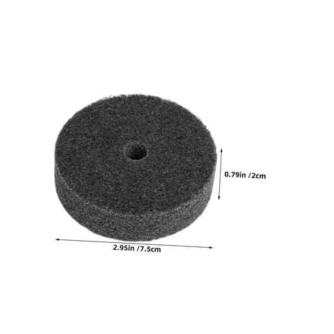 Six Pack Nylon Polishing Wheel Discs With 10Mm Hole Perfect For Wood Metal And Furniture Buffing Tasks To Give Any Surface A Smooth Shine Without Getting Too Rough On Your DIY Projects Or Professional Work - 2.95in diameter, gray, soft texture.