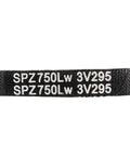 SPZ750 Drive V Belt With 750mm Pitch Length Heavy Duty Industrial Rubber Transmission Belt showing detailed markings.