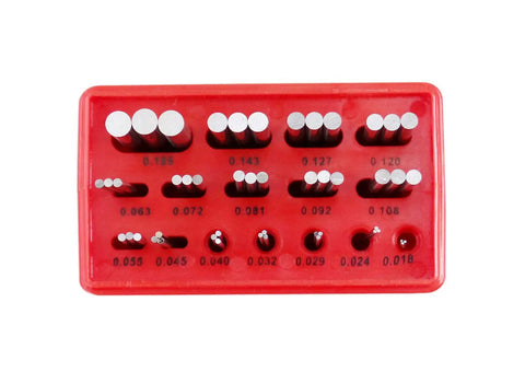 US And Metric Thread Measuring Wire Set With Wire Holders For External Threads 3 Wire Method 48 Pieces In 16 Sizes Measures 3 To 48 TPI