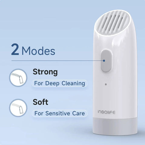 Ultra Compact Portable Bidet With High Pressure Water Spray Rechargeable Electric Travel Bidet in white, highlighting 2 modes.