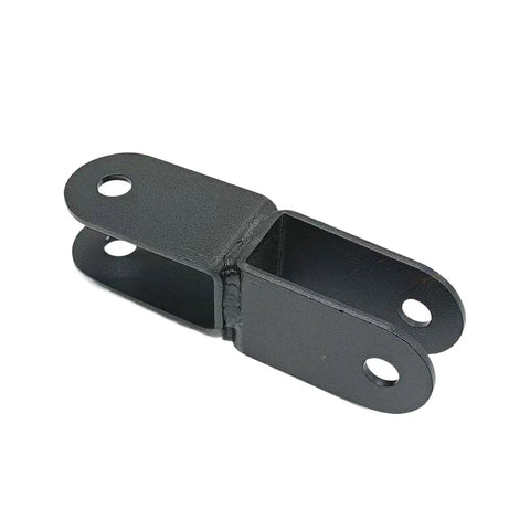 Double Pulley Wheel Bracket For Home Gym Pull Down Attachment Roller Pulley Rack Cross U Shaped DIY Fitness Gear Easy Install Lightweight Metal Frame For Smooth Cable Movements And Strength Training, black metal, angled view