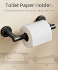 Stainless Steel No-Slip Pivoting Double-Post Toilet Paper Holder Wall Mount Dispenser for Mega Jumbo Rolls, matte black, 3.5in depth