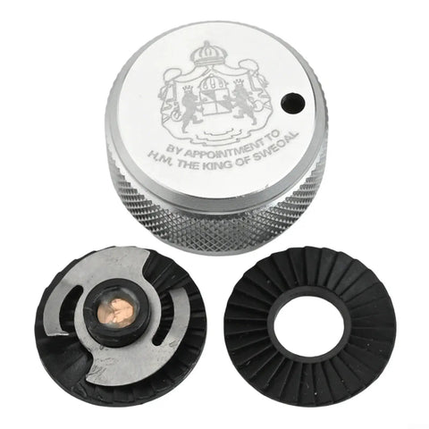 Aluminum Spool Mechanical Brake Knob for Baitcasting Reels with internal sound, light blue silver, replacement part.