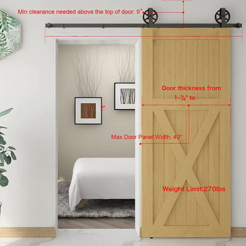 Heavy Duty 120 Inch Sliding Barn Door Hardware Track Kit With Tough Steel Build And Silky Smooth Wheels For Single Room Divider Farmhouse Garage DIY Project