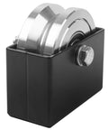 4 Inch V-Groove Gate Wheel With Welded Bracket Box For Sliding Inverted V Track Gates Up To 3000 Lbs Dual Sealed Bearings