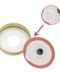 Close-up of 128 Pieces Synthetic Filter Paper Discs For Mushroom Cultivation, 20 mm Diameter, wide mouth mason jar lids filter hole.