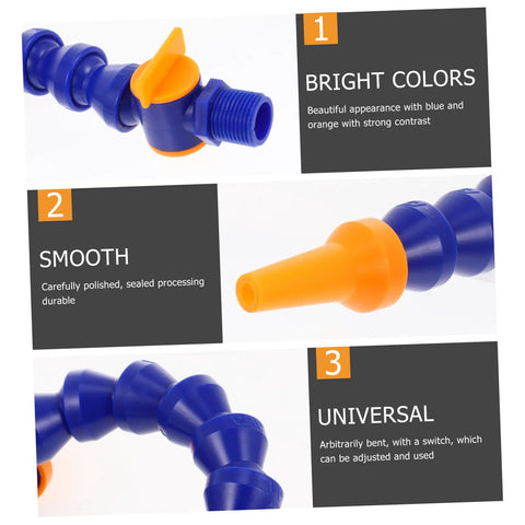 Ten Pack Flexible Plastic Cooling Hoses Designed For High Temp Coolant Systems Easy Snap Fit Rig Up Round Nozzle Tubing close-up of colorful nozzle