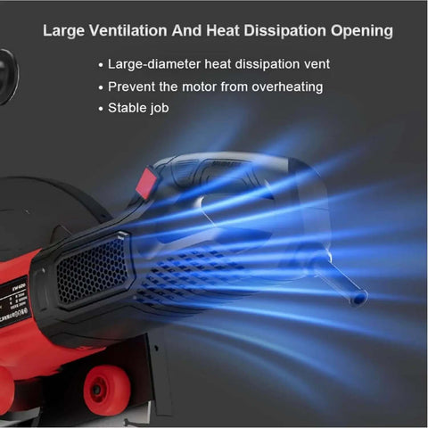 Heavy Duty Electric Concrete Cutter Saw With 8900W Motor showing large ventilation vent for heat dissipation and stability.