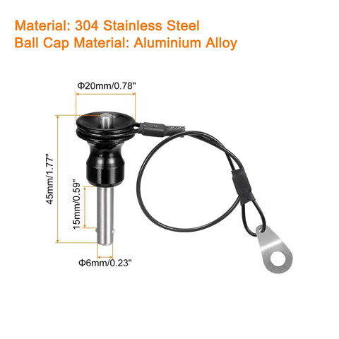 Ball Locking Pins With Button Handle 304 Stainless Steel Quick Release Pins With 21 Cm Wire 6mm To 15mm Range