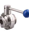 Sanitary Butterfly Valve With Pull Handle 304 Stainless Steel Tri Clamp Clover 1 Point 5 Inch Tube OD Fits 1 Point 5 Inch Tri Clamp
