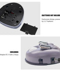 Dual Laser Garage Parking Assist Guide Lock Your Parking Spot Every Time With 360 Degree Adjustable Motion Sensors AC Adapter base showing battery compartment and AC adapter port.