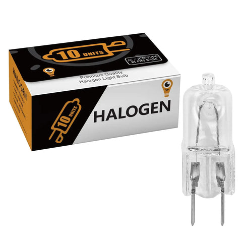 10 Pack G8 20W 120V Halogen Light Bulbs T4 Bi Pin Base One And A Quarter Inch Length Soft White Under Cabinet Puck Lighting