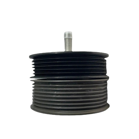Premium Supercharger Double Pulley System With Idler Drive Belt For Mercedes M113k, heavy-duty black pulley with deep teeth design.