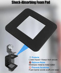 Shock-absorbing foam pad for hitch mount, reduces noise and protects against scratches, used with heavy-duty trailer hitches.