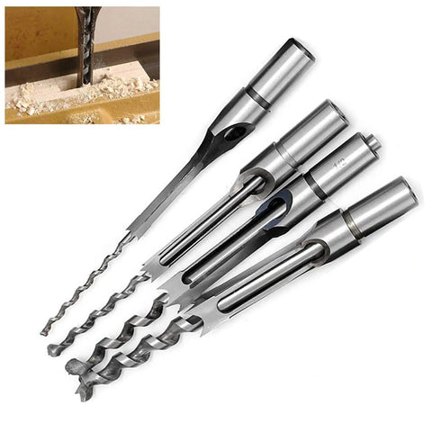 Mortising Attachment for Drill Press With Bench Locator Kit, Hollow Chisel Mortiser for Woodworking with 4 chisels
