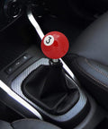 Billiard Style Shift Knob For Cars Trucks And SUVs Red No 3 Round Ball Gear Shifter Knob For Automatic And Manual Transmission Easy Grip installed