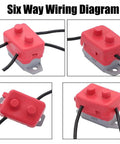 4 Pack 30amp Automatic Reset Circuit Breaker With Cover Dc 12V To 24V Resettable Overload Protector visible in wiring diagram.