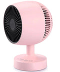 Compact Desk Heater That Cranks 1200W With PTC Ceramic Heating, 160 Degree Auto Oscillation, 90 Degree Tilt, Pink, Front View