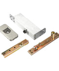 Heavy Duty Hidden Door Hinge Featuring Hydraulic Auto Cushion Closer For Solid Wood Doors Boasting Smooth Operator Pivot Action And Tough As Nails Build Quality In A Clean Silver Finish.