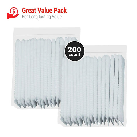 Bulk 200 Count Heavy Duty White Hair Nets For Food Service Workers, 21 inch disposable bouffant caps in packaging