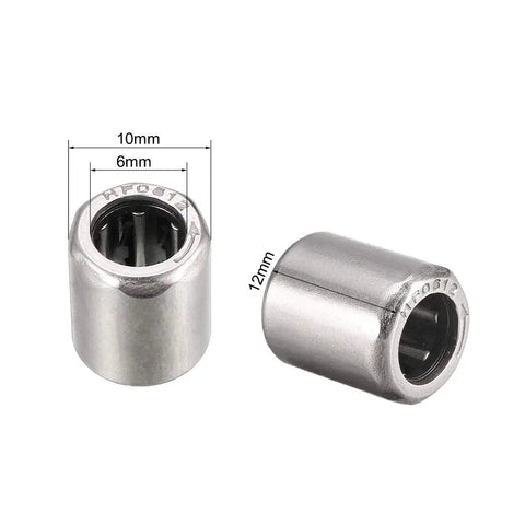 Needle Roller Bearings 6mm Bore 10mm OD 12mm Width Chrome Steel Needles Steel Cage One Way Clutch Bearing 10 Pack