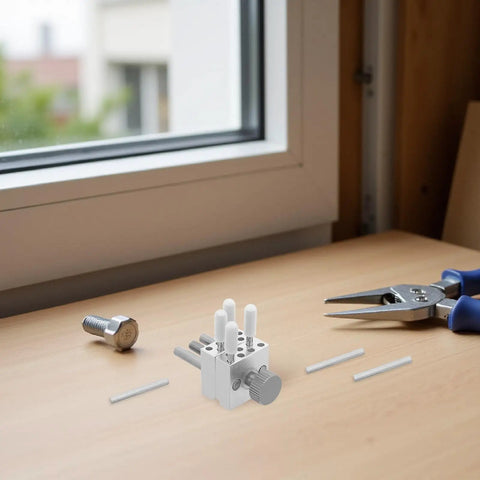 Precision Mini Vise Aluminum Alloy Workholding Tool With Stable Nonmarring Grip on a workbench with small parts and tools.