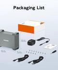 Packaging list for Dual Bay Sata 3.5 Inch Hard Drive Raid Enclosure With Active Cooling Fan And Usb 3.1 Type C Port.