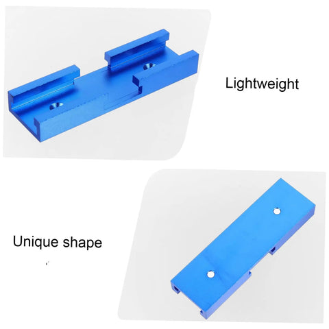 Straight Up Solid Aluminum Miter Track Fixture Connector Heavy Duty Cross Adapter For Standard Saw Rails No Sweat Woodworking Accessory, blue lightweight design