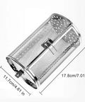 Badass Rotisserie Drum Basket Mesh Cage For Backyard Grills And Home Ovens Fits Standard One Quarter Inch Shaft, 7.01x4.61 inch, stainless steel.