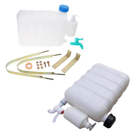 9L Portable Water Container With Built-In Faucet, hand wash station parts, white ABS material, for truckers and outdoor adventurers