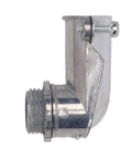 Rock Solid 90 Degree Squeeze Connector For 1/2 Inch Ac Mc And Flexible Metal Conduit, die cast zinc alloy fitting, angled for tight spaces.