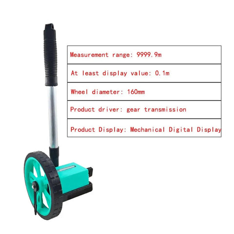 Mechanical Digital Roller rangefinder, manually Pushed rangefinder Wheel, Engineering Measuring Ruler 9999.9M with 160mm wheel diameter.