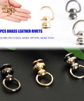 Heavy Duty Brass Ball Studs And Smooth Rotating D Rings To Freshen Up Your Leather Totes Wallets And Phone Covers For Dope Diy Hardware Builds Now, 12 pack with various colors.