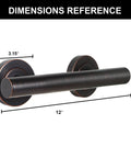 Built Tough Shower Safety Bar For Seniors And Disabled Users, Rock Solid Wall Mounted Bathroom Grab Handle dimensions 12x3.15x1.26 inches.