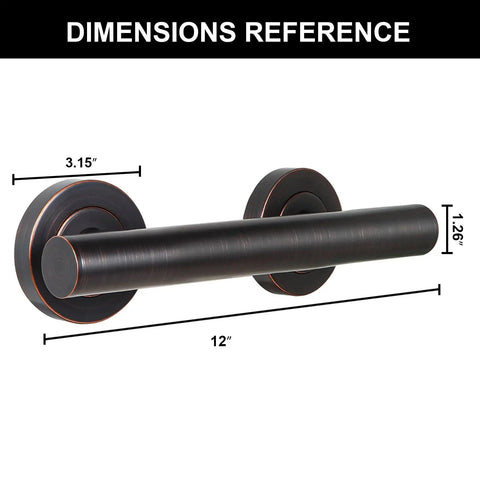 Built Tough Shower Safety Bar For Seniors And Disabled Users, Rock Solid Wall Mounted Bathroom Grab Handle dimensions 12x3.15x1.26 inches.