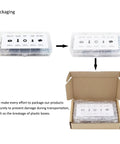 Packaging of 200 Piece 2020 Aluminum Extrusion Hardware Kit With M5 T Slot Nuts Bolts Screws in clear case and cardboard box