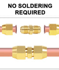 ChillWaves brass flare tube fittings, 1/4 in male flare to 1/4 in male flare union adapter, copper tubing, 6-pack.