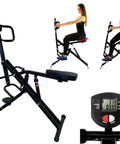 Power Rider Ab Core Squat Glute Workout Machine With Monitor Twelve Level Hydraulic Resistance for home gym use