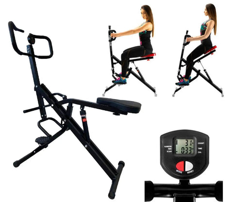 Power Rider Ab Core Squat Glute Workout Machine With Monitor Twelve Level Hydraulic Resistance for home gym use