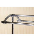 Top view of Freestanding Pedestal Towel Rack In Polished Chrome Triple Towel Design Built To Last Durable Brass Construction With Corrosion Resistant Finish Vintage Style Bathroom Organizer For Towels And Linens
