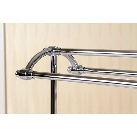 Top view of Freestanding Pedestal Towel Rack In Polished Chrome Triple Towel Design Built To Last Durable Brass Construction With Corrosion Resistant Finish Vintage Style Bathroom Organizer For Towels And Linens