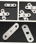 Heavy Duty Stainless Steel Concealed Pivot Hinges 360 Degree Rotation Self Closing Hidden Door Hinge System For Wardrobe Cabinets Bookcases And More 10 Pack Fondotin, shown in different angles.