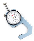 Thickness Gauge 0-20mm With Flat Tip Dial Indicator, 0.1mm Accuracy, Rugged Metal Build, White Dial With Clear Graduations, Handy For DIY Projects, Shop Work, And Metalworking Measurements. Flat-tip dial thickness gauge with blue metal frame and white dial