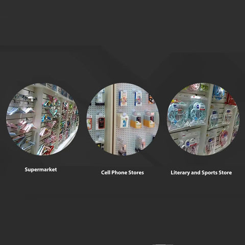 Slot Board Hook Set 20cm Aluminum Alloy 3.3mm Pro Grade Heavy Duty Slat Wall Hanging Hooks in various store displays
