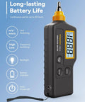 Pro Grade Handheld Vibration Meter Digital Tester Built Tough with display, buttons, and a strap for easy industrial use.