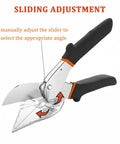 Adjustable Miter Shears For Wood Trim And Molding, 45 To 135 Degree Cutting, DIY Friendly Multi-Angle Cutter For PVC, plastic, soft wood