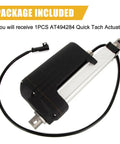 Heavy Duty Quick Tach Actuator Replacement For AT494284 AT424407 AT361276, black with connector cable, top view