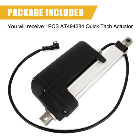 Heavy Duty Quick Tach Actuator Replacement For AT494284 AT424407 AT361276, black with connector cable, top view